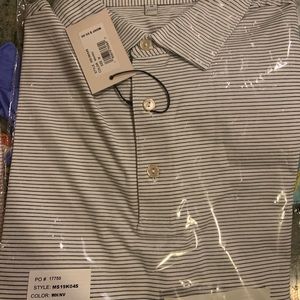 Peter Millar striped polo NWT